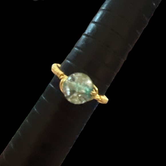 HANDMADE | STONE WIRE RING SZ 7 - Picture 1 of 5